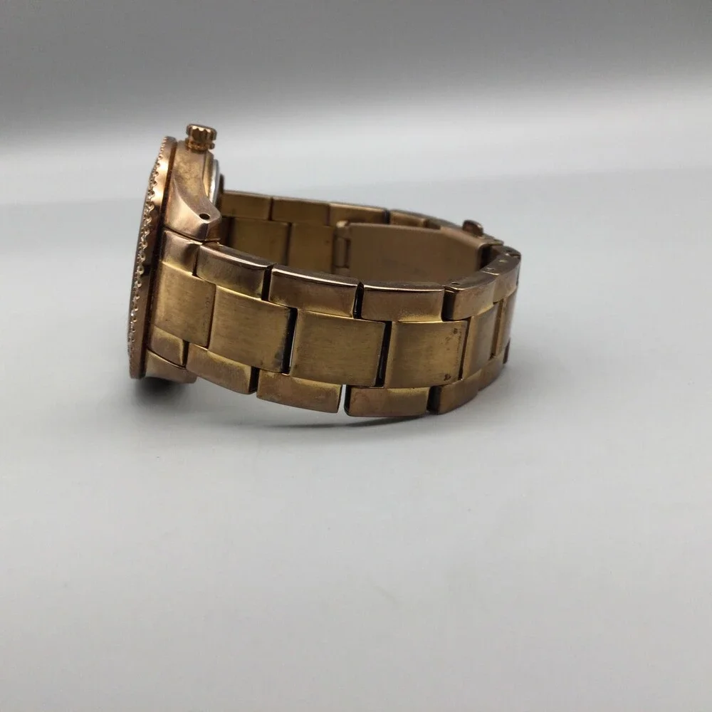 Fossil Watch Womens 38mm Gold Tone Stainless Steel ES3003 Day Date New Battery